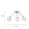 Kryształowa lampa sufitowa 8823/3 8C do gabinetu chrom