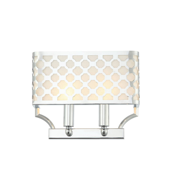 LAMPA ścienna Verno Parette Cromo Orlicki Design prostokątna OPRAWA metalowy kinkiet ażurowy chrom kremowy