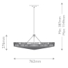 Ażurowa wisząca lampa Ophelia QN-OPHELIA-6P-BK-BK rattan czarny
