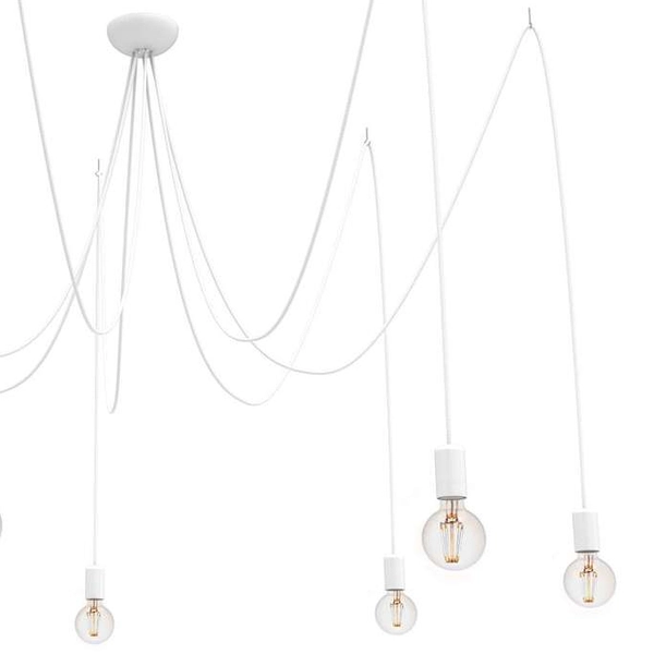 LAMPA wisząca SPIDER 9743 Nowodvorski metalowa OPRAWA pająk zwis kable biała