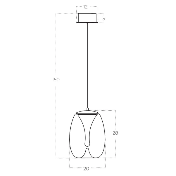 Szklana lampa wisząca PAMELA AZ6184 Azzardo LED 8W 3000K bursztynowa