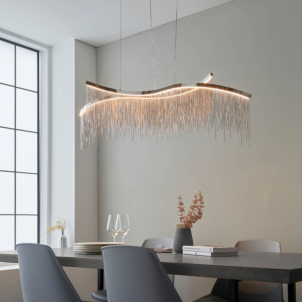 Wisząca lampa nad stół Orphelia 97219 Endon LED 31,2W 3000K wodospad chrom
