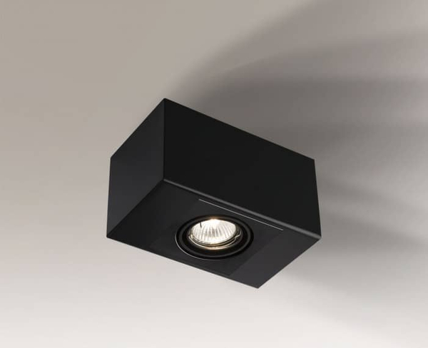 Natynkowa LAMPA sufitowa SETO H 1214 Shilo metalowa OPRAWA regulowana kostka cube spot czarna