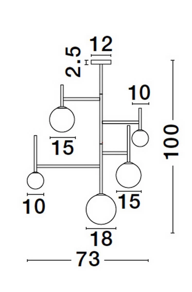 Nowoczesna lampa sufitowa URUAPAN LE42883 do pokoju czarna biała