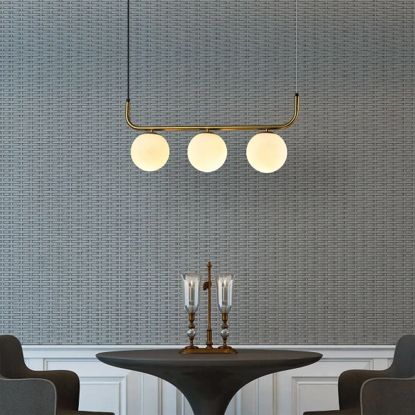 Wisząca lampa Alisa LP-005/3L GD Light Prestige kule szkło metal biały złoty