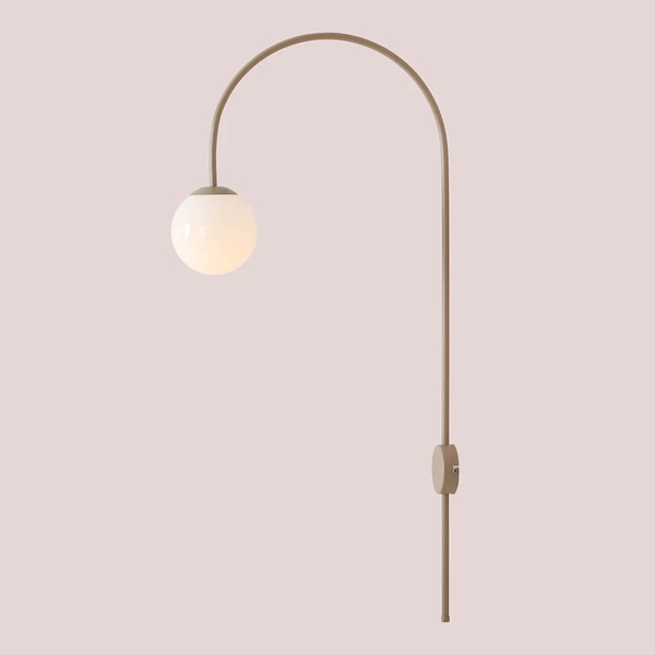 Lampa ścienna sypialniana Una 1116C17 kulisty metal szkło beżowy