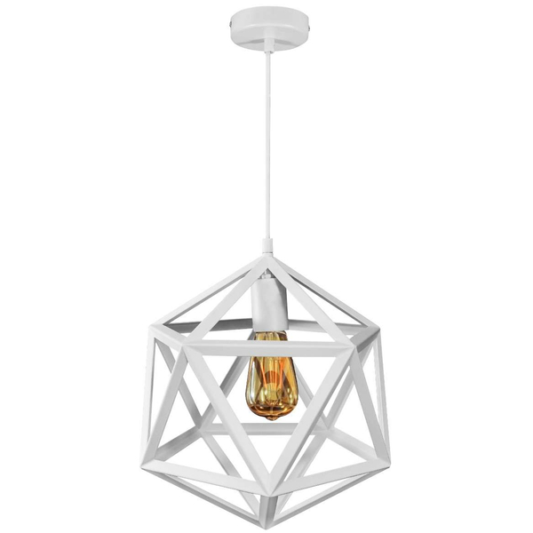Loftowa LAMPA wisząca DENMARK 307002 Polux metalowa OPRAWA zwis klatka cube biała