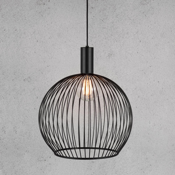 Wisząca lampa industrialna Aver 84263003 druciana kula czarny