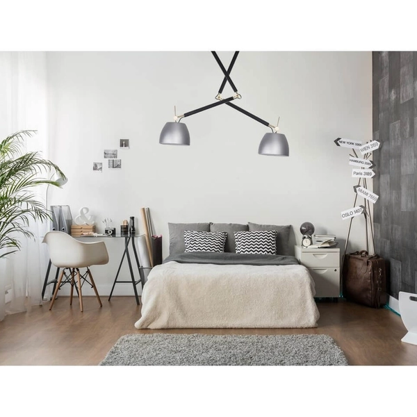 Metalowa lampa wisząca Zyta reflektorki czarne aluminium