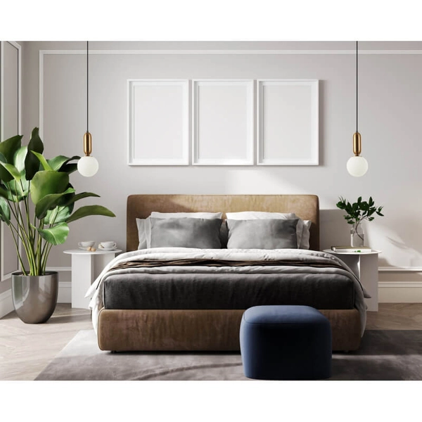 Pokojowa lampa wisząca Aldeva kulista szklana mosiądz biała