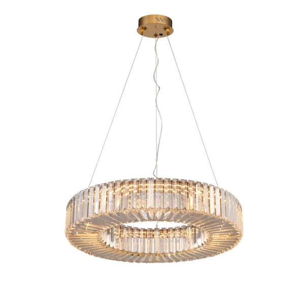 Żyrandol glamour CRISTAL ST-10625P-60 złota transparentna szklana LED 60W 3000K do salonu