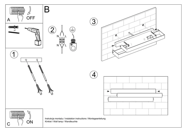 Listwa LAMPA ścienna SL.0379 metalowa OPRAWA kinkiet belka biała