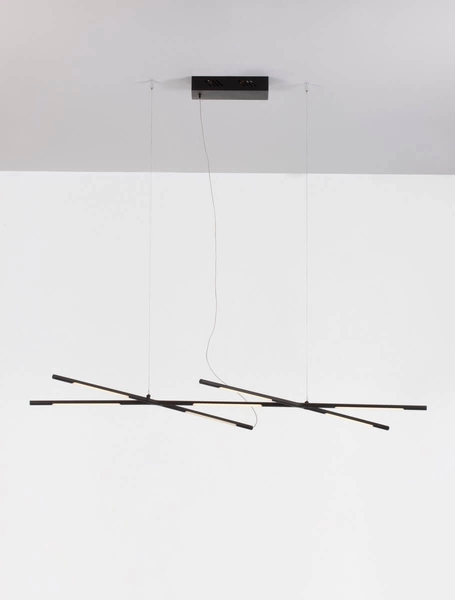 Ledowa lampa wisząca BELL LE42728 Luces Exclusivas 30W podłużne listwy czarne