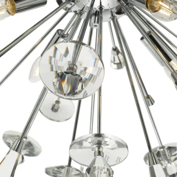 Designerska wisząca lampa Exodus EXO0850 kryształowa chrom