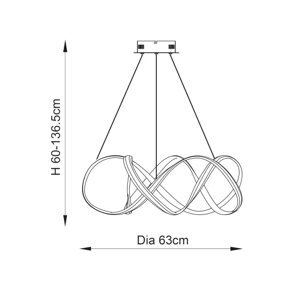 Wisząca lampa ściemnialna Synergy 90322 LED 44W 3000K brązowa