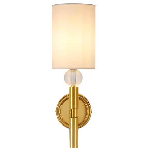 Salonowa lampa na ścianę DAMA ST-8436 GB-CE z abażurem złoty biały