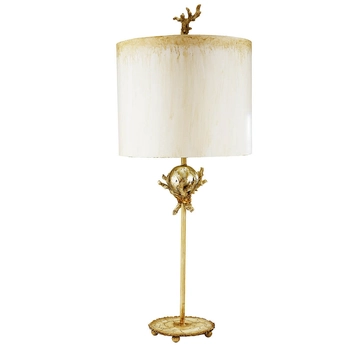 Stołowa lampka do salonu Trellis FB-TRELLIS-TL Elstead beżowa srebrna