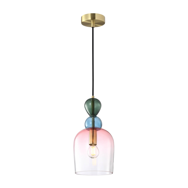 Salonowa lampa wisząca Manso PND-37462B-MC-GD Italux szkło multikolor