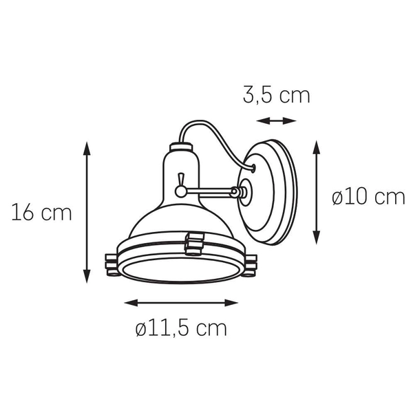 Kinkiet LAMPA ścienna NAUTILIUS 20483103 Kaspa metalowa OPRAWA reflektorek loft chrom