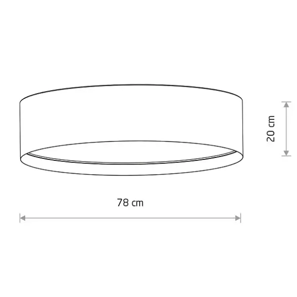 Okrągły plafon do jadalni LAGO 11681 tuba tkanina szary