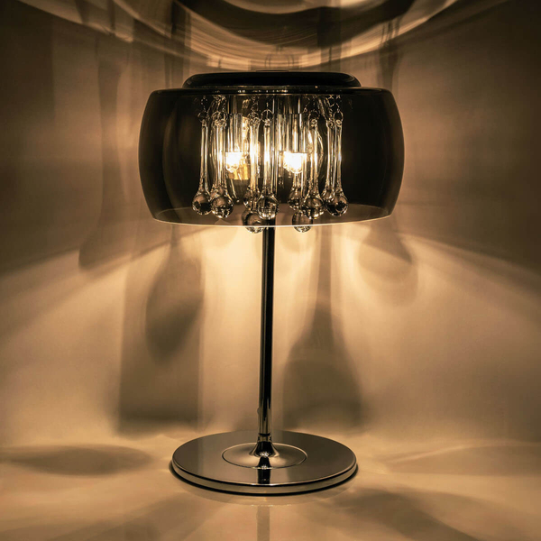 Stołowa lampa szklana Crystal T0076-03E-F4FZ do sypialni chrom