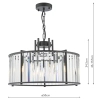 Kryształowa wisząca lampa Kiran KIR0522 regulowana na łańcuchu czarna