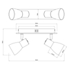 Lampa sufitowa Claude 54307-2W z regulacją drewno przydymiona