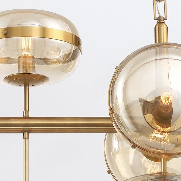 Szklana lampa wisząca Nottingham QN-NOTTINGHAM-10LP-AB złoty przezroczysty