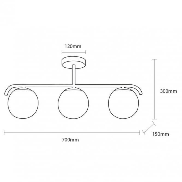 Sufitowa lampa Milano ABR-LW3XE27M Abruzzo bańki do salonu złota biała