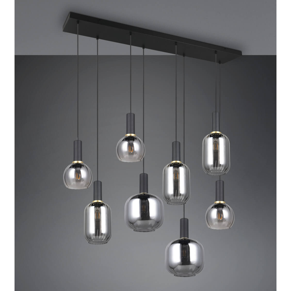 Przydymiona lampa wisząca DIVA 319800832 Trio bubbles czarny przydymiony