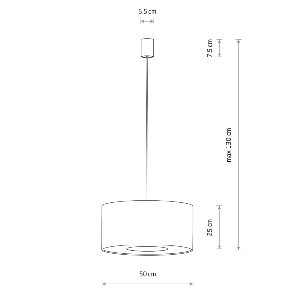 Tkaninowa lampa wisząca CEDRO 11665 z abażurem beżowa