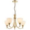 Lampa wisząca 5-punktowa Alton 1805-5AN szkło opalowe antyczny mosiądz
