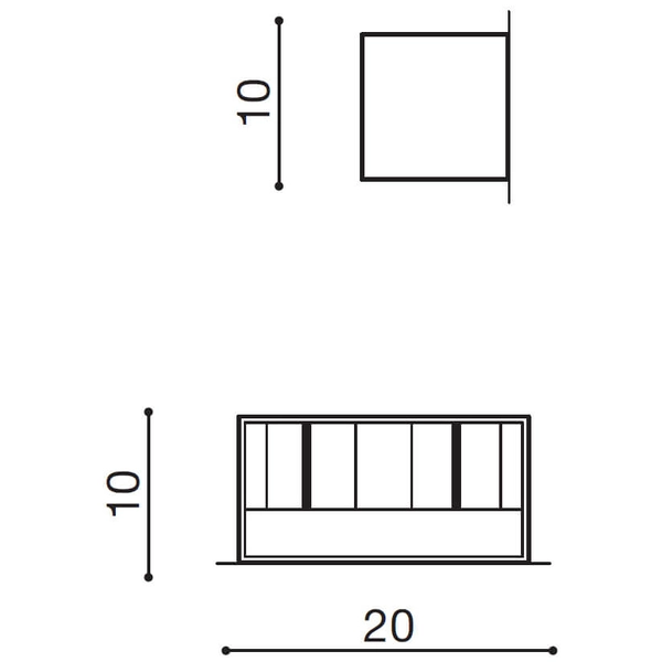Prostokątna lampa ścienna Gambino AZ1882 LED 12W 3000K IP44 do ogrodu biała
