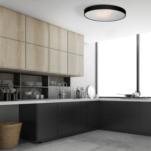 Sufitowa LAMPA plafon RAPIDO LP-433/1C S BK Light Prestige metalowa OPRAWA okrągła plafoniera LED 24W 4000K biurowa czarna