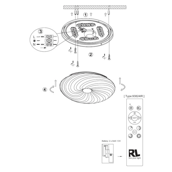 Sufitowa lampa okrąg Gravity R67693800 LED 22W 2700-600K pilot biały