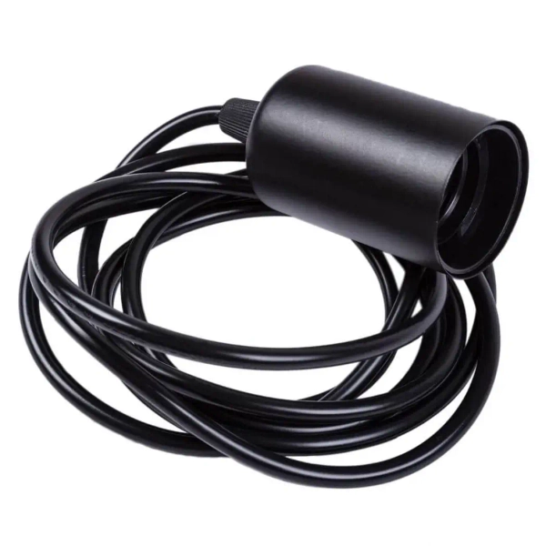 LAMPA wisząca OW-E27 Abigali metalowa OPRAWKA na żarówkę zwis czarny