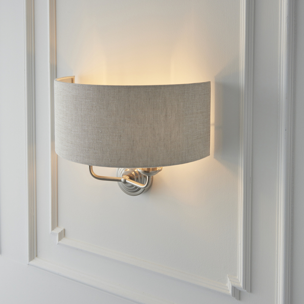 Lampa ścienna abażurowa Highclere 94403 Endon beżowy chrom