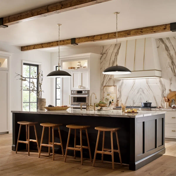 Łańcuchowa wisząca lampa Delarosa KL-DELAROSA-P-BK kopułowa czarna