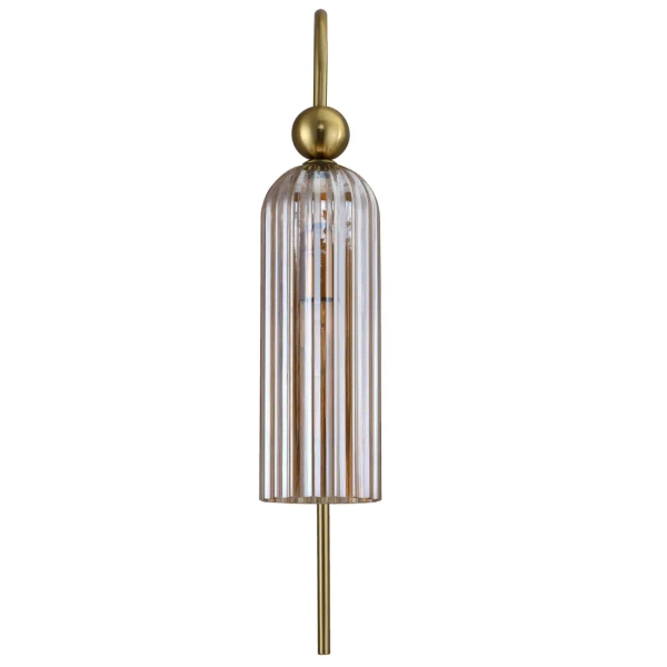 Bursztynowy kinkiet Piega podłużna szklana lampa nad lustro