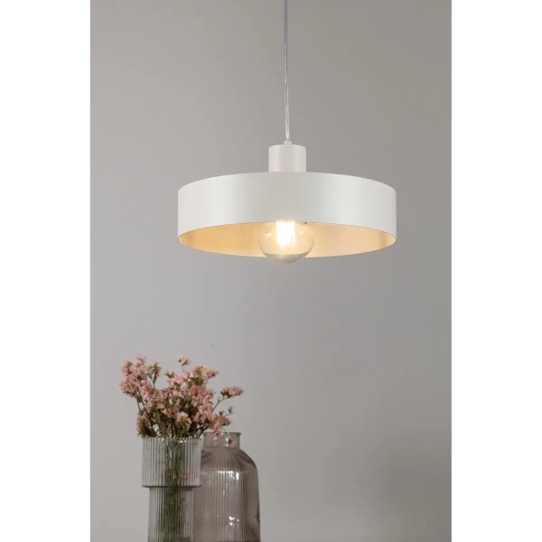 Kuchenna lampa zwisająca Rif L 41436 okrągła nad wyspę szara beżowa