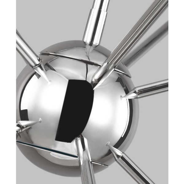 Wisząca LAMPA industrialna Jax FE-JAX10-PN Elstead FEISS industrialna OPRAWA metalowy ZWIS pająk sticks explosion nikiel polerowan