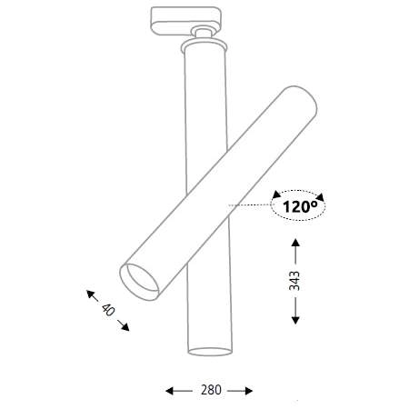 LAMPA sufitowa YABU 6618 Shilo regulowana OPRAWA metalowa tuba do szynowego systemu 3-fazowego czarna