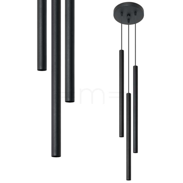 LAMPA wisząca SL.0471 metalowa OPRAWA kaskada ZWIS tuby czarne OUTLET