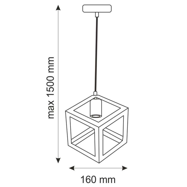 Industrialna LAMPA wisząca SWEDEN 305510 Polux metalowa OPRAWA zwis kostka cube czarna