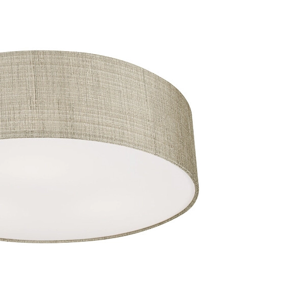 Materiałowy plafon natynkowy Turda 8953 szara lampa do pokoju