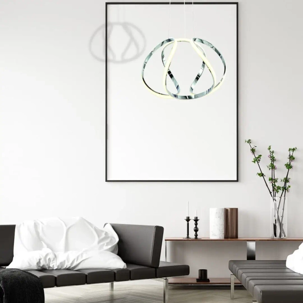 Designerska lampa wisząca GLOVE ML3808 LED 50W 4000K do salonu czarna