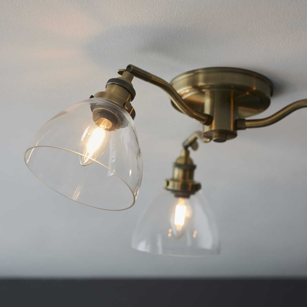 Lampa sufitowa Hansen 97247 Endon mosiądz przezroczysta
