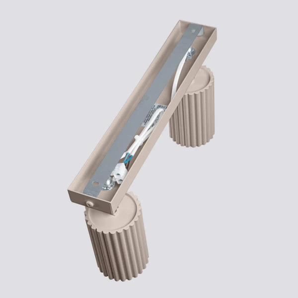 Ryflowana lampa sufitowa KARBON SL.1763 podwójna tuba kaszmirowa