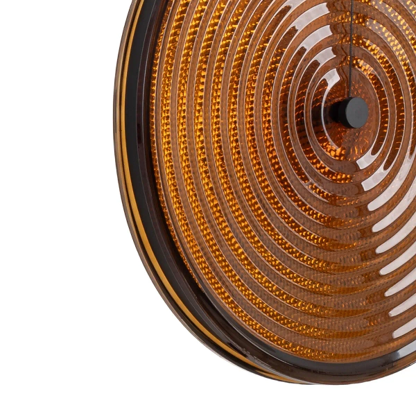 Wisząca lampa AURA LED szklana bursztynowa czarna 1x22W 3000K dysk nad stół 12233