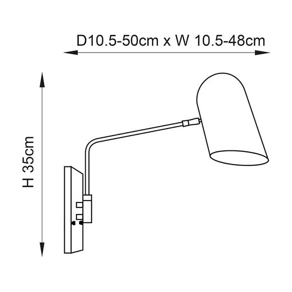 Regulowana lampa na ścianę Navren 93145 do czytania mosiądz czarny